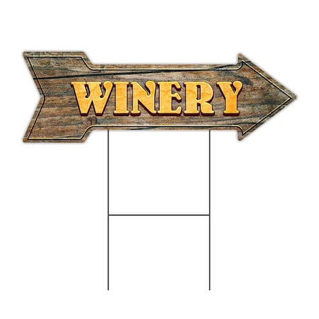 Signmission Winery Arrow Yard Sign Funny Home Decor 30in Wide C-ARROW10-999544